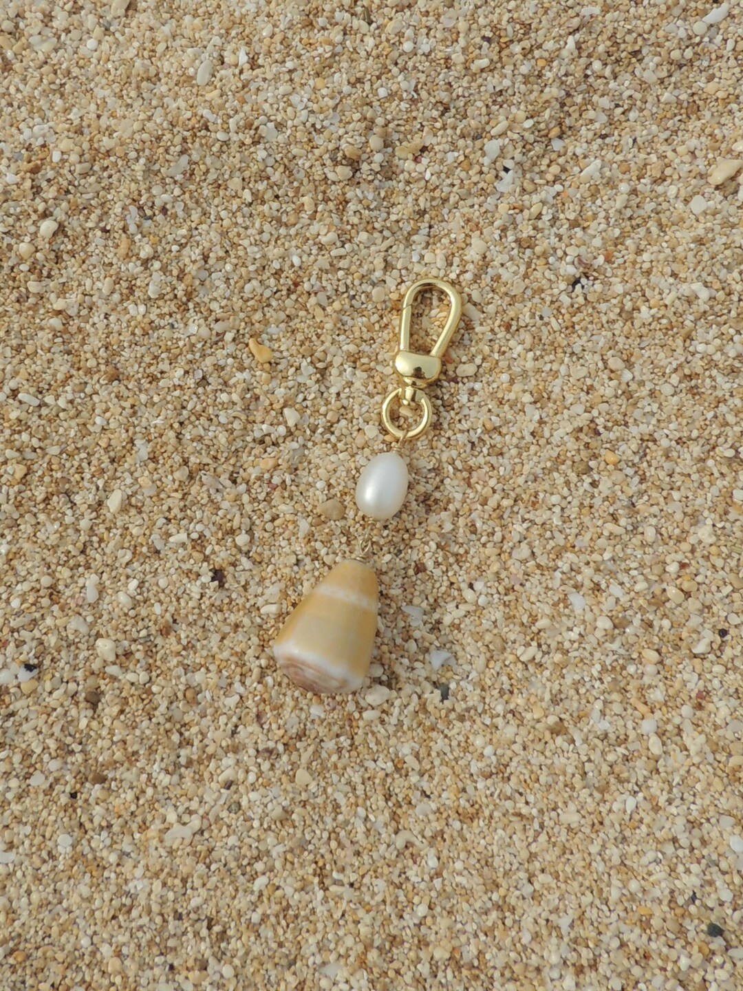 Hawaiian Cone Shell Keychain, Bikini Charm, 14kt Gold Filled, Small ...
