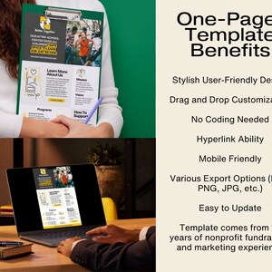 Nonprofit One-pager Canva Template, A4 Portrait Design (digital ...