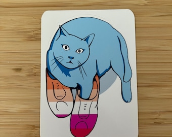 Lesbian Pride Kitty Vinyl Sticker
