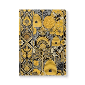 Honey Bee Floral Softcover Journal - Nature Inspired Notebook for Writing, Journaling, Gifts, Home Decor, Bee Enthusiasts