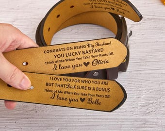 Custom Leather Belt for Daddy, Father’s Day Gift for Boyfriend, Unique Gift for Husband, Personalized Leather Belt Anniversary Handmade Belt