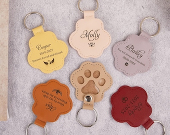 Personalized Pet Fur Memorial Keychain ,Engraved Leather Pawprint Fur Keychain,Pet Hair Storing,Pet Loss Gift,Pet Memorial Gift,Gift for Pet
