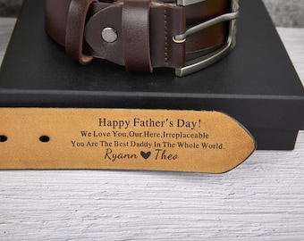 Cinturón de cuero personalizado para papá, cinturón de cuero personalizado hecho a mano para aniversario, regalo único para esposo, regalo del Día del Padre para novio
