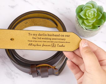 Custom Leather Belt for Daddy, Father’s Day Gift for Boyfriend, Personalized Leather Belt Anniversary Handmade Belt, Unique Gift for Husband