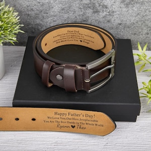 Aangepaste leren riem voor papa, gepersonaliseerde leren riem handgemaakte riem jubileum, Vaderdagcadeau voor vriend, uniek cadeau voor man