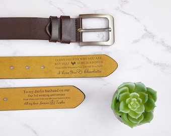 Personalized Leather Belt,Custom Handmade Belt,Men's Engraved Belt,Anniversary Gift For Husband,Father’s Day Gift for Boyfriend,Gift for Him