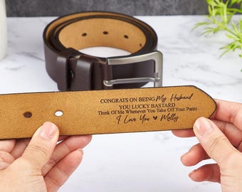 Custom Leather Belt for Daddy, Personalized Leather Belt Anniversary Handmade Belt, Father’s Day Gift for Boyfriend, Unique Gift for Husband