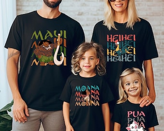 Comfort Colors® Disney Moana Hei Hei Pua Maui Matching Shirt, Princess Moana Movie Characters T-shirt, Disney Family Vacation Shirt