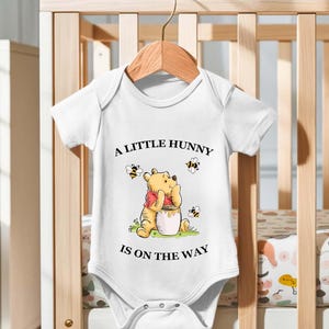 A little Hunny Is On The Way Onesie, Pooh Bear Baby Shower Bodysuit, Newborn Announcement Outfit, Winnie The Pooh Baby Gift, Cute Baby Shirt