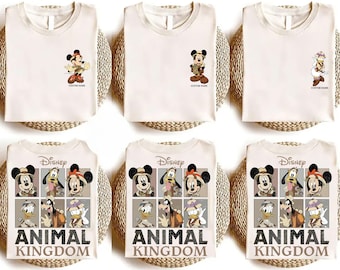 Custom Animal Kingdom Mickey and Friends Comfort Color Shirt, Disney Vintage Safari Mode Tee, Animal Kingdom Family Matching Trip Shirt