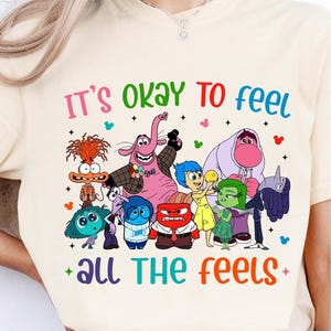 Comfort Colors® Disney Inside Out It&#39;s Okay To Feel All The Feels Shirt, Therapy Shirt, Teacher Gift, Mental Health Tee, Speech Therapy Tee
