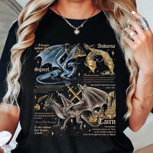 Fourth Wing Dragon Comfort Colors® Shirt, Basgiath War College Shirt, Dragon Rider Shirt, Tairn & Andarna T-Shirt, Bookish Gift for Readers