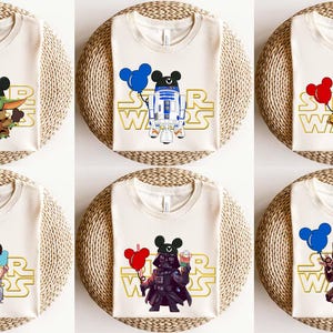 All Star Wars Characters Shirt with Mickey Balloon, Star Wars Family Shirts, Star Wars Disney Shirt, Star Wars Disneyland Trip Shirt