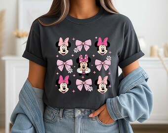 Minnie Mouse Pink Bow T-Shirt, Cute Disney Girls Trip Shirt, Toddler Birthday Outfit, Family Matching Disney Park Shirt, Gift For Her