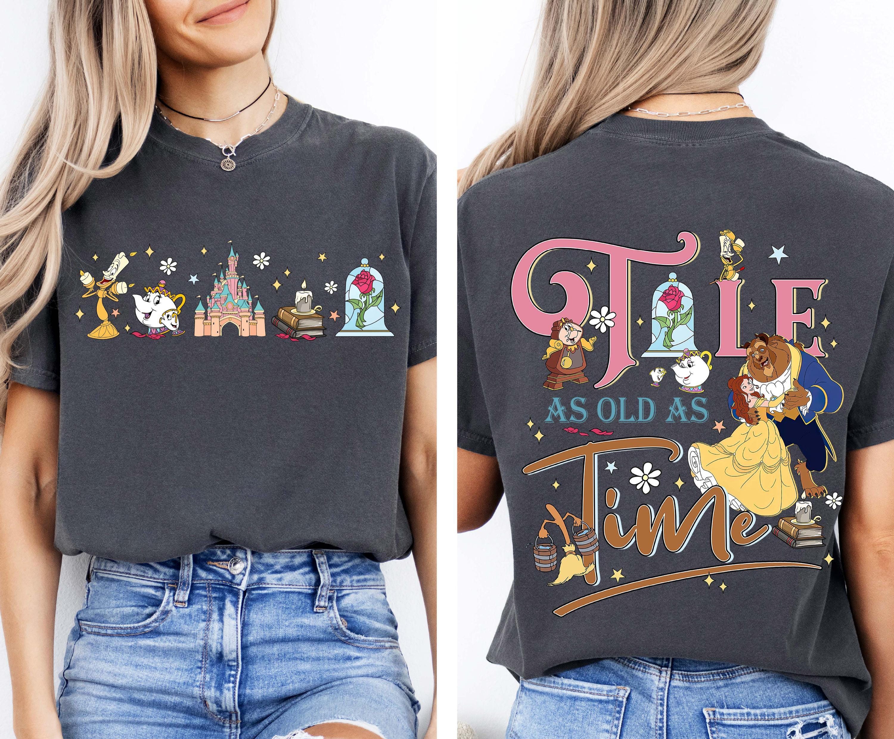 Comfort Colors Tale As Old As Time Shirt, Beauty and the Beast Belle Shirt, Vintage Disney Princess Top, Disneyland Family Trip 2 sided Tee