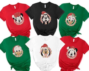 Comfort Colors Mickey and Friends Christmas Shirt, Disney Family Christmas Matching Shirt, Christmas Party, Holiday Season, Christmas Gift