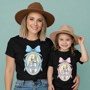 Disney Magical Castle Mama Mini Coquette Bow Shirt, Mama Mini Castle Shirt, Magic Kingdom Shirt, Mothers Day Mama Mini Matching Shirt