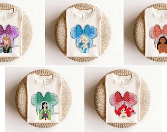 Comfort Colors® All Disney Princesses Shirts, Alice, Anna, Ariel, Aurora, Belle, Cinderella, Elsa, Jasmine, Merida, Moana, Mulan, Tinkerbell