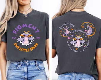 Figment Epcot Double Sided Disney Shirt, One Little Spark Shirt, Retro EPCOT Figment Tee, Journey Into Imagination Shirt, Epcot Family Shirt