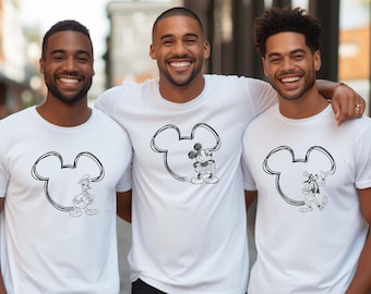 Comfort Colors® Mickey and Friends Sketch Shirt, Disney Group Shirt,Disney Matching Family Shirt,Disneyland Vacation Shirt,Disney Sketch Tee
