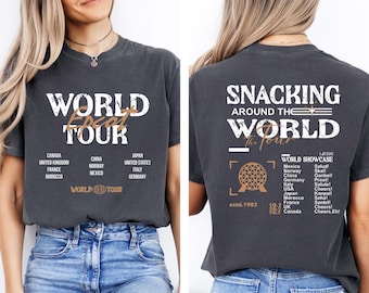 Comfort Colors® Epcot World Tour Shirt, Snacking Around the World Shirt, Epcot Inspired Sweatshirt, Vacation Family Tee, Travel Theme Shirt