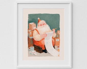 Santa Claus Christmas Print: Vintage Holiday Wall Art  (Digital Download)