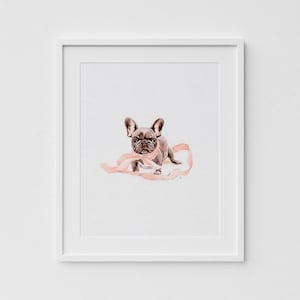 French Bulldog Puppy Art Print: Pastel Dog Portrait (Digital Download)