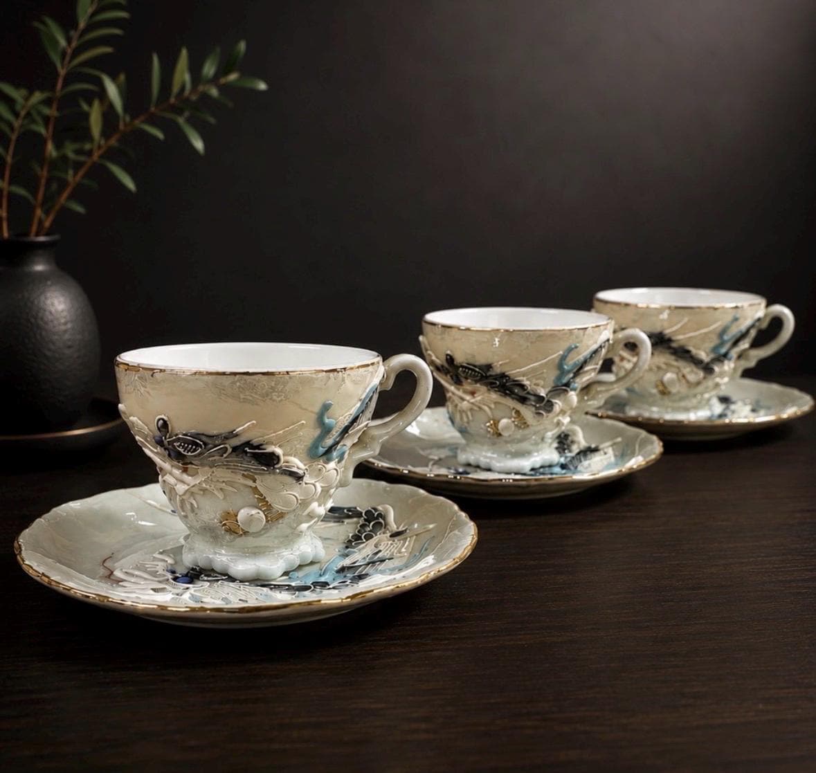Antique Japanese Dragon Tea Set - Etsy