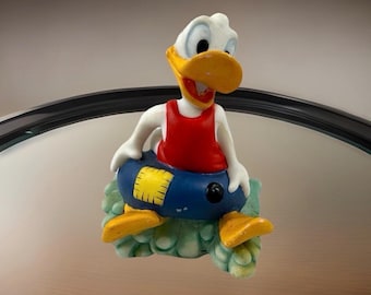 Vintage Disney Donald Duck 4” Ceramic Figurine Float Tube