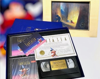Walt Disneys Fantasia Deluxe Gedenkausgabe VHS CD Buch Lithographie COA - Sammlerstück