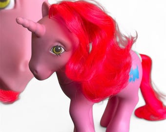 Figura vintage My Little Pony G1 Tabby Happy Tails Unicorn 1988 Hasbro - Coleccionable