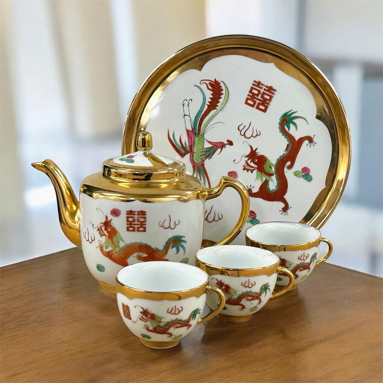 China Dragon Tea Set - Etsy