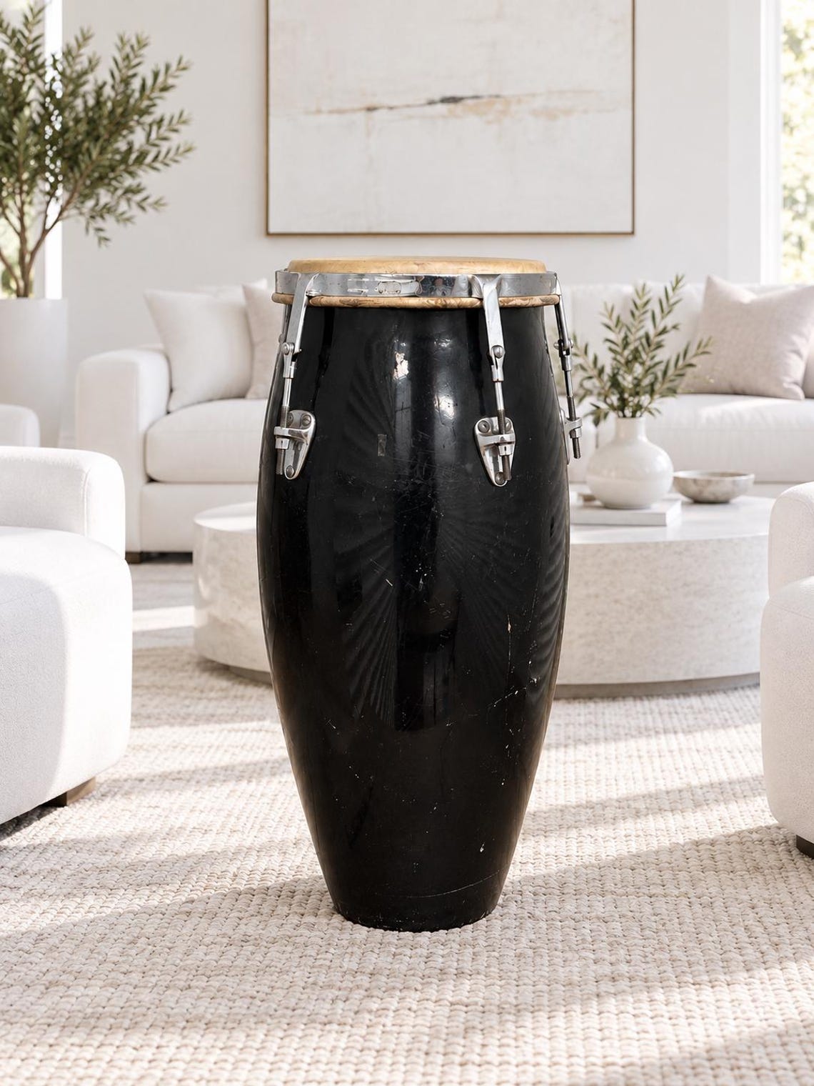 Vintage King Conga Fiberglass Conga Drum California 30” Tall 11.5” Hide Head, foto 1 di 5