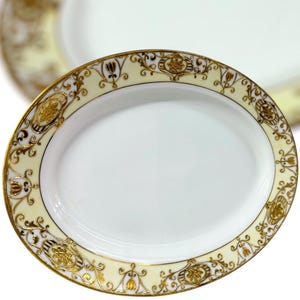 Vintage Noritake Japan “Christmas Ball” Collection 11 5/8” Porcelain Oval Platter - gold enameled