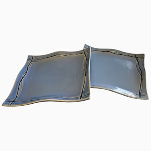 Set Of 2 Studio Nova Mystic Cove Blue 8.5” Square Salad Plates - Discontinued