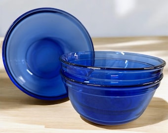 Vintage 7 Piece Pyrex Anchor Hocking Cobalt Blue Glass Baking Set