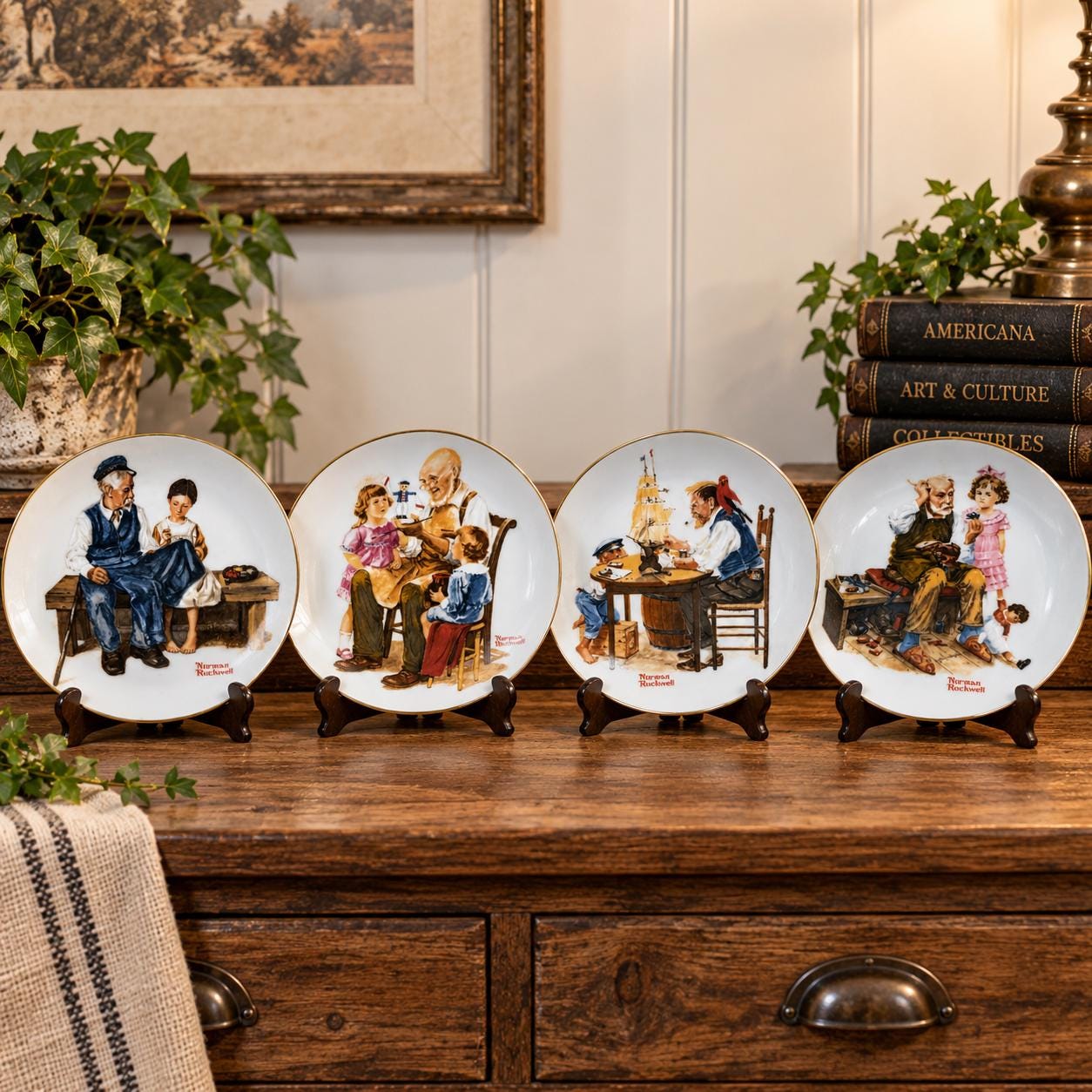 Norman Rockwell Plate Sets - Etsy
