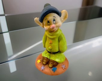 Vintage Disney Dopey Ceramic Figurine Snow White Dwarf 3” - Collectible