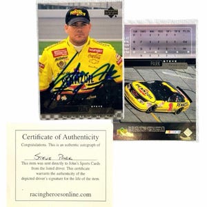 Vintage NASCAR- Steve park #1 Autographed Card W/ Authenticity Certificate- Upper Deck limited edition