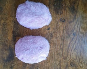 EarPops Bandless Ear Muffs: Warm Microfiber Fleece, Rose/ Dark Pink Faux Fur, Size SMALL