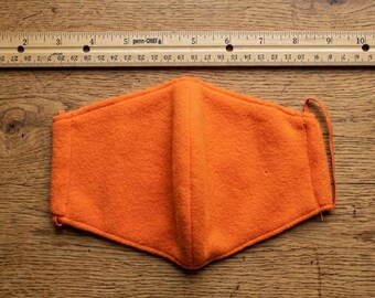 Bright Orange Microfiber Fleece Nose Warming Face Mask Cozy - Ear Pops Brand
