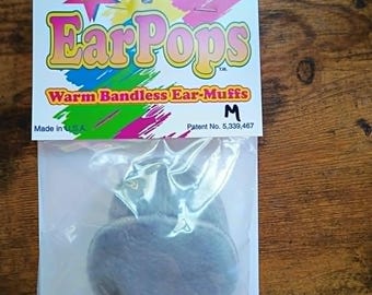 EarPops Light Grey Faux Fur Bandless Ear Muffs: Warm Fleece, Size MEDIUM