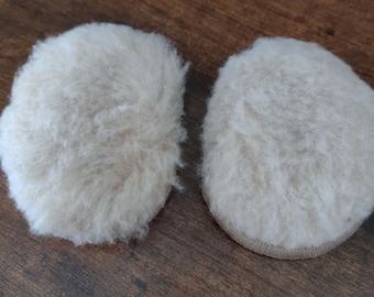 Ear Pops Warm Bandless Ear Muffs BEIGE/ Tan Faux Fur Size LARGE