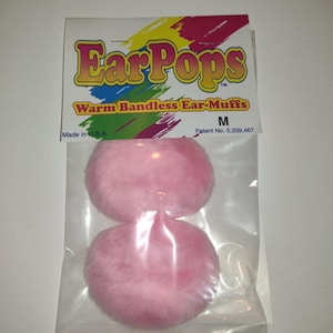 Ear Pops Warme Bandlose Ohrenschützer Pink KUNSTPELZ Größe Medium
