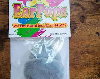 EarPops Light Grey Faux Fur Bandless Ear Muffs: Warm Fleece, Size SMALL