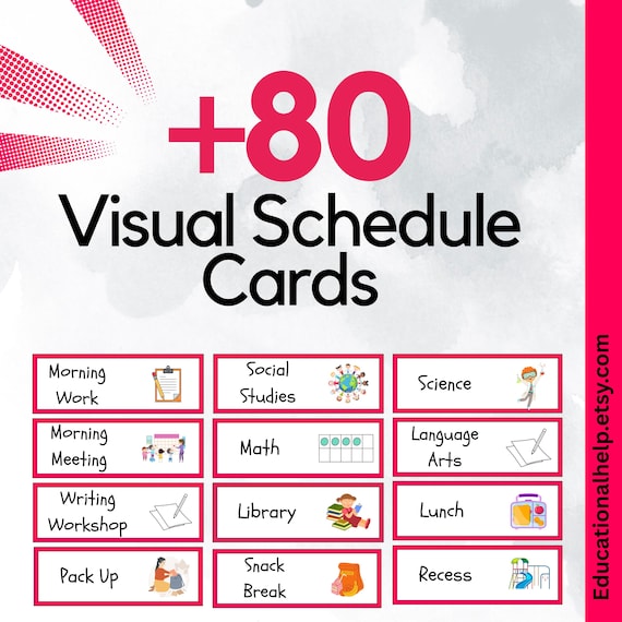 Classroom Visual Schedule Cards: Daily Routine Organizer home schooling or schools pre elimentary primary(Digital Download)