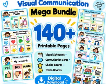 Special Education Visual Communication Mega Bundle | 140-Page Visual Schedules, Choice Boards, Communication Cards, First Then Boards