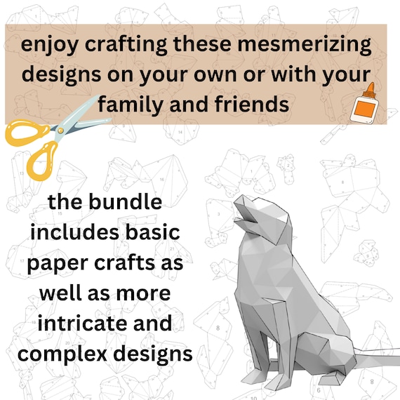 Paper Craft Templates Bundle: Creative DIY Designs for Adults & Kids | Printable Fun Activity | Digital Download