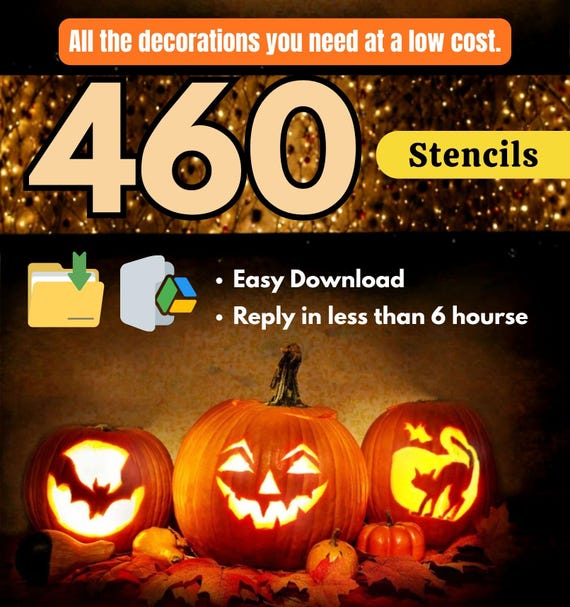 460 Halloween stencils to make a perfect easy decoration diy for Halloween file print at home Home decor, DIY-Bundle-Schablonen Digital Item