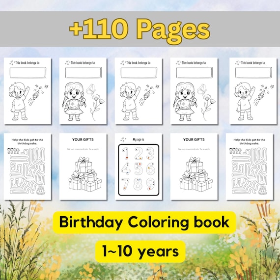 Kids' Birthday Activities Coloring Book: 100 Fun Pages